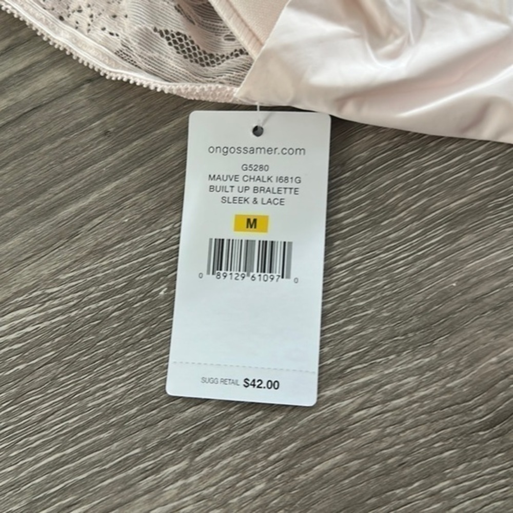 On gossamer Built Up Bralette Sleek & Lace Mauve Chalk Size Medium - Picture 3 of 4
